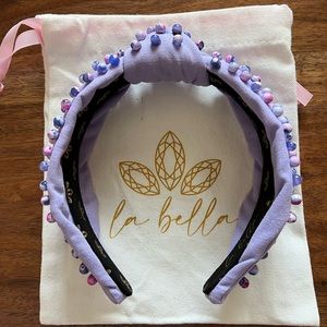 EUC La Bella Lilac Bloom Fire Agate Cavas Headband.